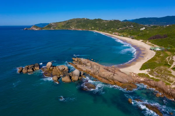 Letecký Snímek Mole Beach Florianopolis Santa Catarina Brazílie — Stock fotografie