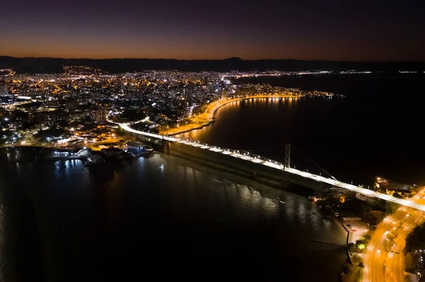 Florianopolis Santa Catarina Brezilya Kablo Destekli Köprü Hercilio Luz — Stok fotoğraf