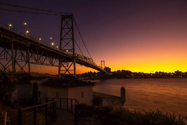 Most Linowy Hercilio Luz Florianopolis Santa Catarina Brazylia — Zdjęcie stockowe