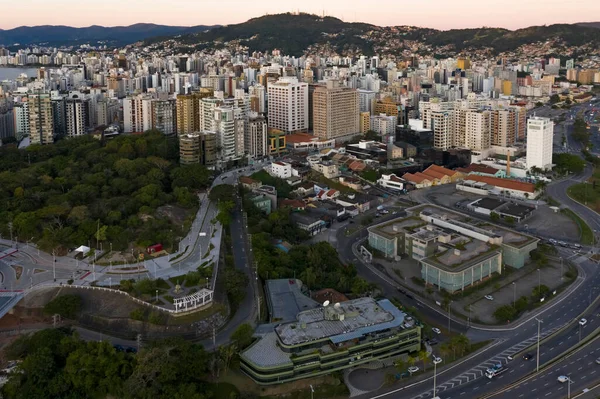 Letecký Záznam Parque Luz Florianopolis Santa Catarina Brazílie — Stock fotografie