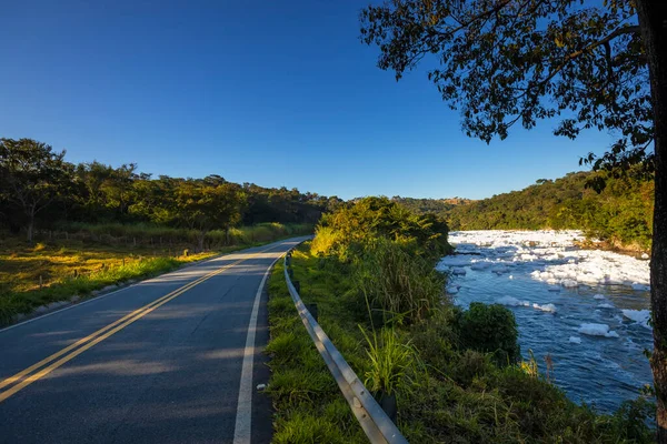 Río Tiete Contaminado Carretera Del Parque Área Preservación Ambiental Itu — Foto de Stock