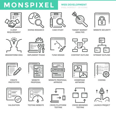 Düz Icons set Web geliştirme