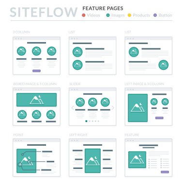 Site Haritası ve Ux tasarım için Web sitesi tel kafes düzenler UI kitleri