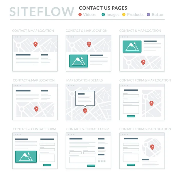 Site Haritası ve Ux tasarım için Web sitesi tel kafes düzenler UI kitleri