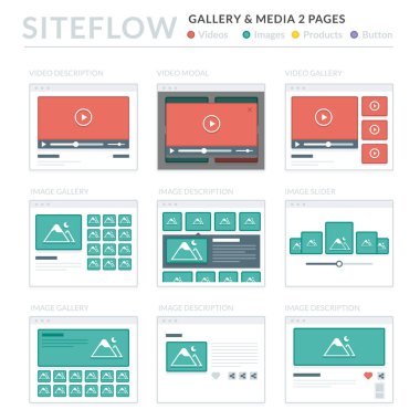 Site Haritası ve Ux tasarım için Web sitesi tel kafes düzenler UI kitleri