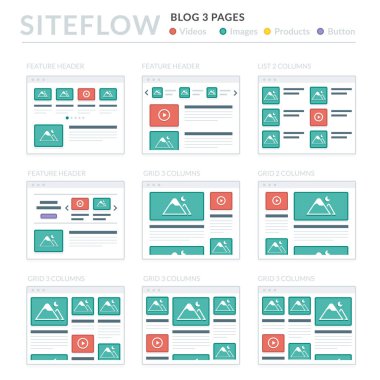 Site Haritası ve Ux tasarım için Web sitesi tel kafes düzenler UI kitleri