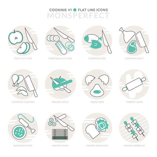 Iconos de Infografía Elementos sobre la Cocina . — Vector de stock