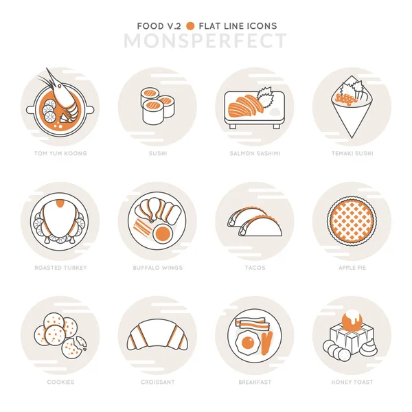 Ícones Infográficos Elementos sobre Alimentos . — Vetor de Stock