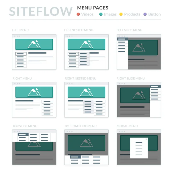 Site Haritası ve Ux tasarım için Web sitesi tel kafes düzenler UI kitleri