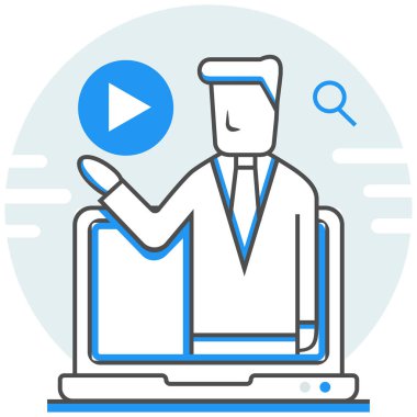 Webinar - Online Hizmetler kümesi öğelerden Infographic simgesi.