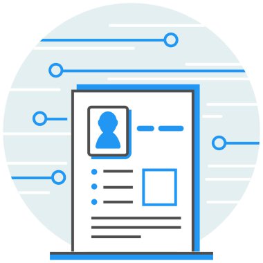 Online özgeçmiş - Online Hizmetler kümesi öğelerden Infographic simgesi.