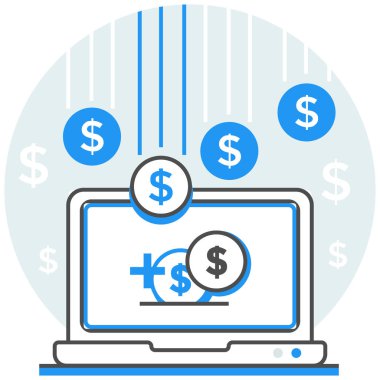 Online ödeme - Online Hizmetler kümesi öğelerden Infographic simgesi.