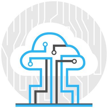 Teknoloji - Infographic simgesi öğeleri lojistik teknoloji kümesinden bulut.