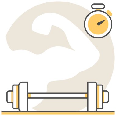 Fitness Salonu - Infographic simgesi öğeleri iç tasarım kümesinden.