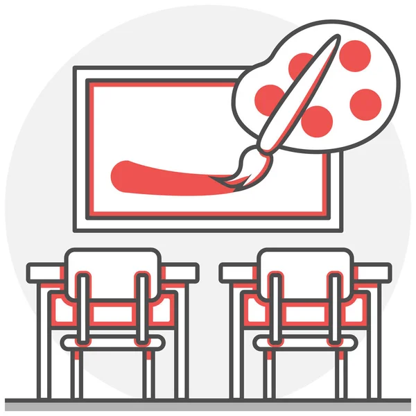 Sada Art Class - infografika ikonu prvky ze školy. — Stockový vektor
