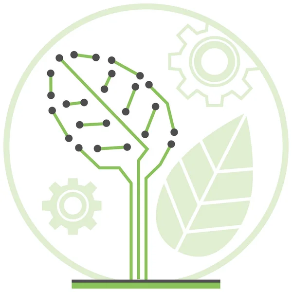 Eco Tecnología - Elementos de iconos infográficos de la naturaleza y la ecología . — Vector de stock