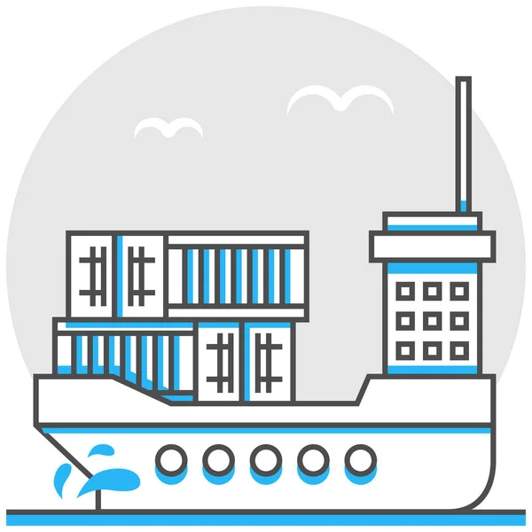 Transport par eau - Éléments d'icône infographique de la logistique et du transport Set . — Image vectorielle