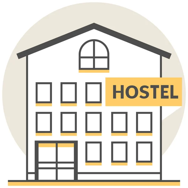 Hostel - infografische Symbolelemente aus dem Hostel-Service gesetzt. — Stockvektor