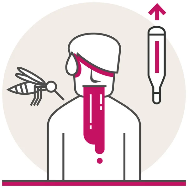 Febre de Dengue - Elementos de Ícone Infográfico do Conjunto de Problemas de Saúde . —  Vetores de Stock