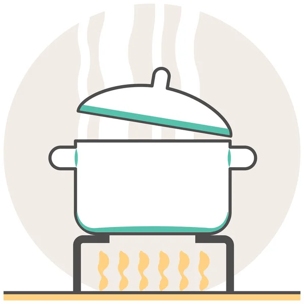 Sopa hervida - Elementos de iconos infográficos del juego de cocina . — Vector de stock