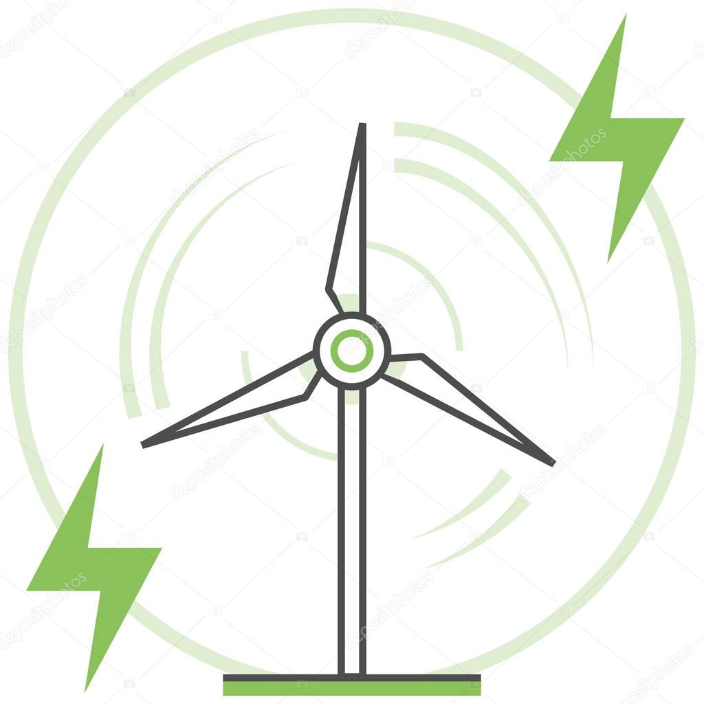 Wind Energy - Infographic Icon Elements from Nature and Ecology Set.