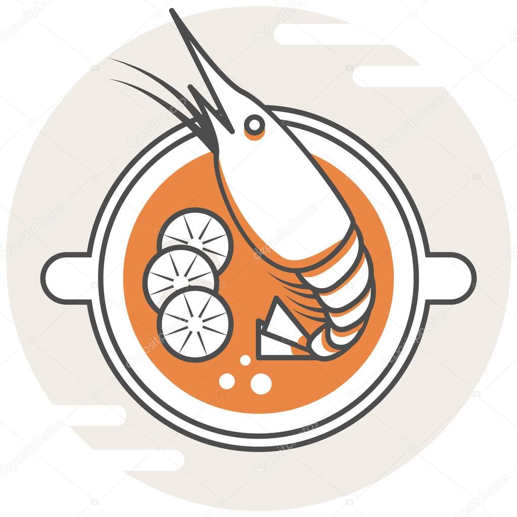 Tom Yum Kung - Infographic Icon Elements from Food Set.