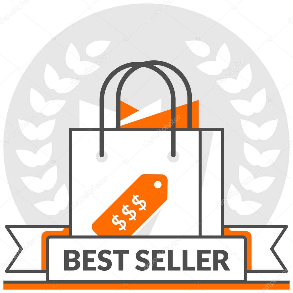 Best Sellers - Infographic Icon Elements from E-Commerce Set.