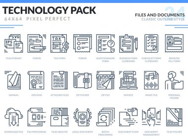 Dosya ve belgeleri Icons Set. 
