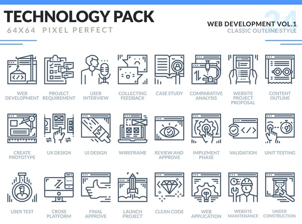 Ensemble d'icônes de développement Web . — Image vectorielle