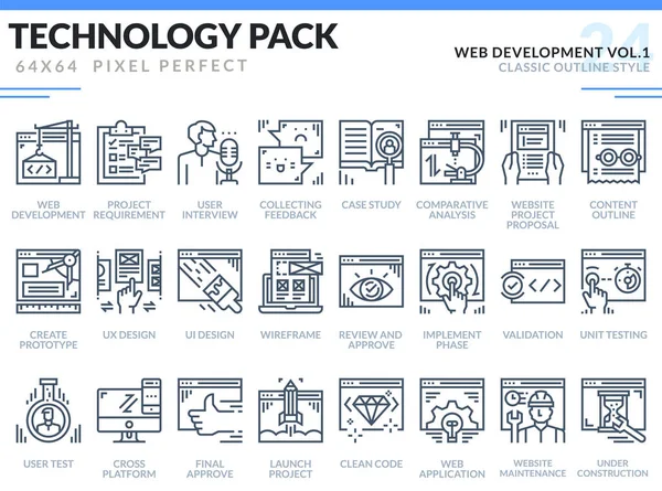 Веб-розробка набір іконок. — стоковий вектор
