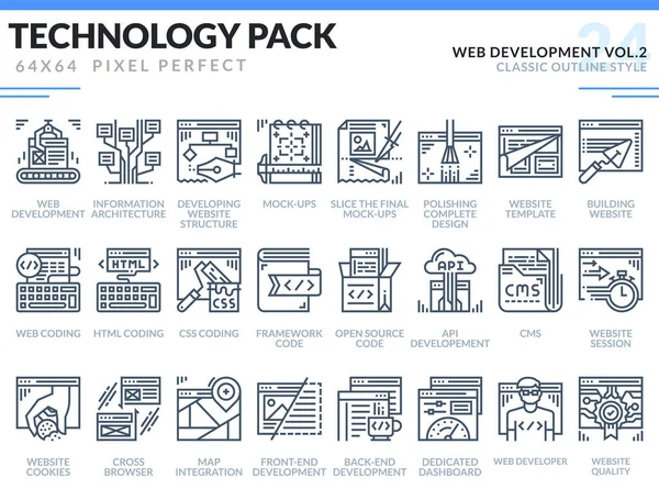 Conjunto de iconos de desarrollo web . — Vector de stock