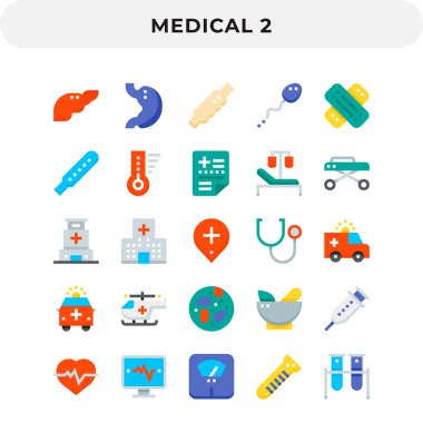 Ui için Düz Simgeler Paketi. Web tasarımı ve web sitesi uygulaması için piksel mükemmel vektör simgesi.