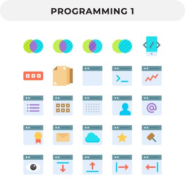 Ui için Düz Simgeler Paketi. Web tasarımı ve web sitesi uygulaması için piksel mükemmel vektör simgesi.