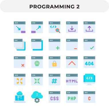 Ui için Düz Simgeler Paketi. Web tasarımı ve web sitesi uygulaması için piksel mükemmel vektör simgesi.