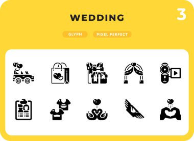 Düğün Simgeleri Ui için hazırlanıyor. Web tasarımı ve web sitesi uygulaması için mükemmel ince çizgi vektör simgesi.
