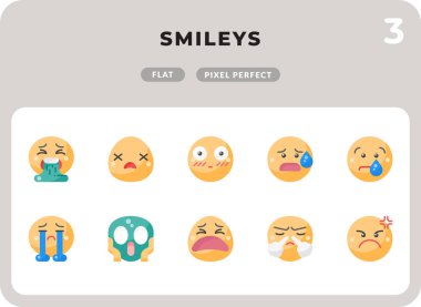 Smiley 's Glyph Icons Ui için paket. Web tasarımı ve web sitesi uygulaması için mükemmel ince çizgi vektör simgesi