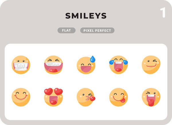 Smileys Glyph Icons Pack for UI. Pixel perfect thin line vector icon set for web design and website application