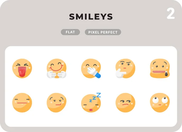 Smileys Glyph Icons Pack para UI. Pixel perfeito linha fina vetor ícone definido para web design e aplicação do site — Vetor de Stock