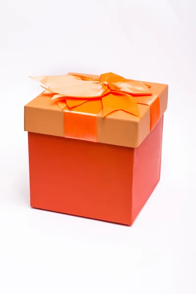 Orange gift box. isolate on white background Stock Photo