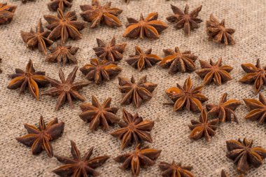 Yıldız anason çul kumaş üzerine