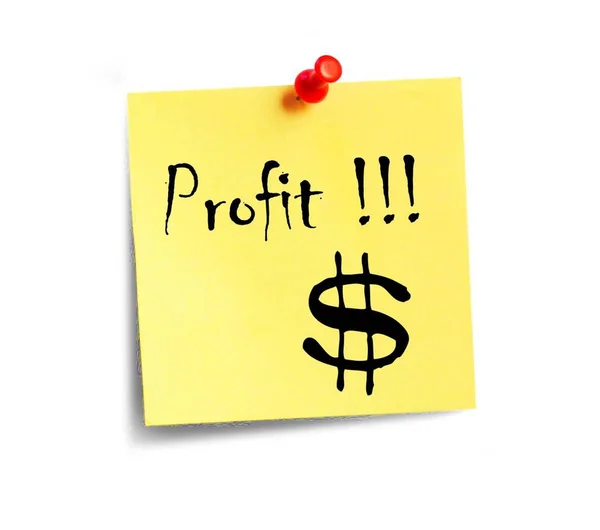The yellow paper with the inscription with a dollar sign $