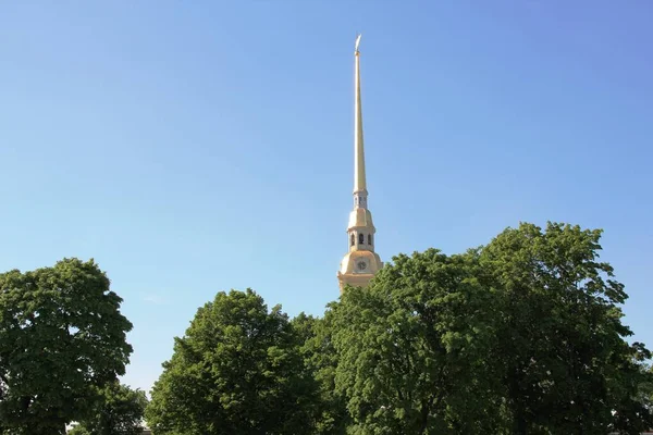 Peter ve Paul fortress katedral çan kulesi spire. Saint-Petersburg.