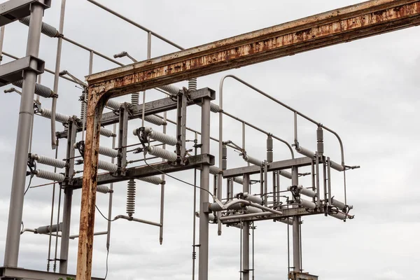 Old New Structures Electric Power Facility Horizontal Aspect — Stock Photo, Image