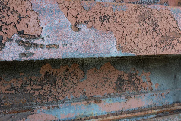 Fondo Industrial Pátinas Con Metal Oxidado Pintura Pelada Tonos Azul — Foto de Stock