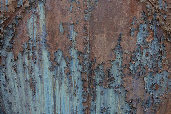 Fondo Metal Remachado Con Textura Pintura Oxidada Pelada Aspecto Horizontal — Foto de Stock