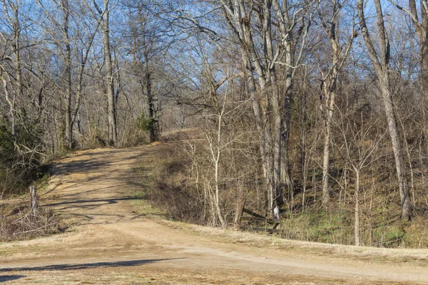 Intersection Dirt Roads Barren Winter Landscape Horizontal Aspect — Stock Photo, Image