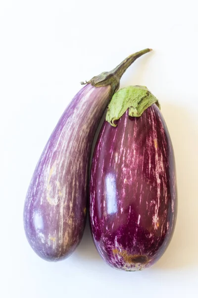 Vue Face Des Aubergines Dominicaines Solanum Melongena Ingrédients Alimentaires Isolé — Photo