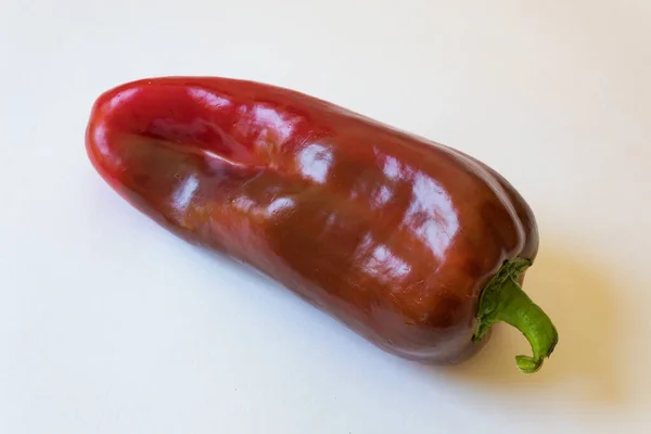 Vista Cerca Gran Pimiento Rojo Capsicum Annuum Cubanelle Frito Cubano — Foto de Stock