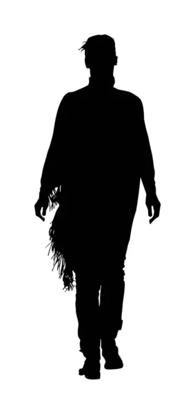 Élégante Silhouette Vecteur Marche Femme Isolée Sur Fond Blanc Grande — Image vectorielle