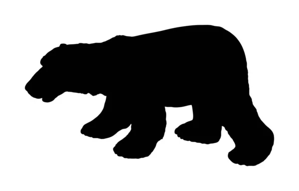 Polar Bear Vector Silhouette Isolated White Background Ursus Maritimus White — 스톡 벡터